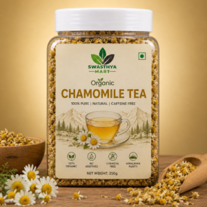 chamomile tea 250g in transparent jar by swasthya mart